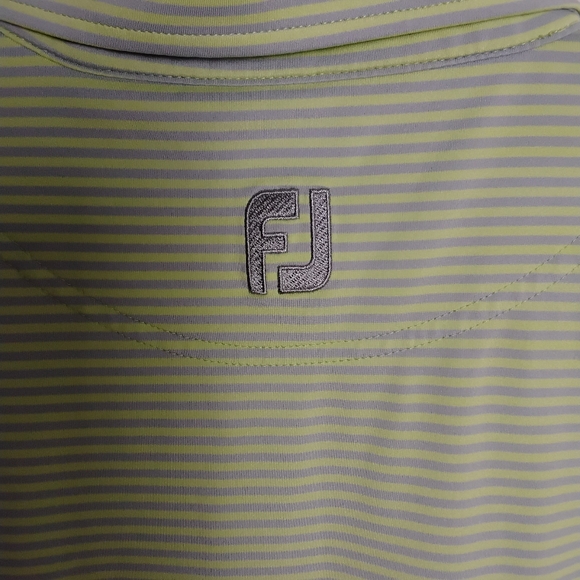 FootJoy FJ XL Green Striped Golf Polo Country Club Performance Shirt - Picture 4 of 4